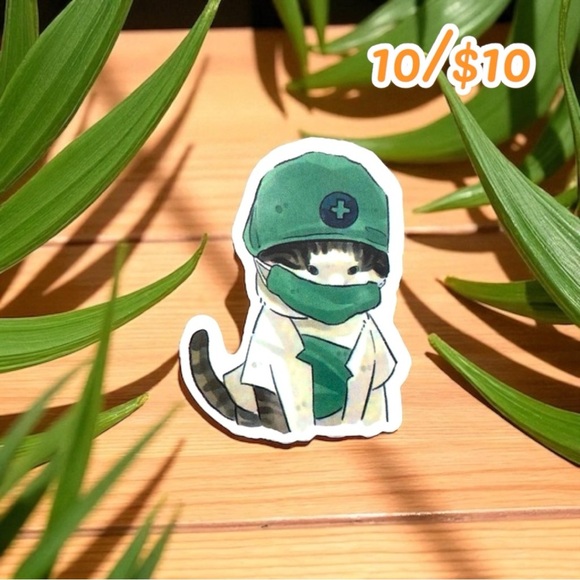 Doctor Cat Vinyl Sticker – Approx. 1.5” - Picture 1 of 1